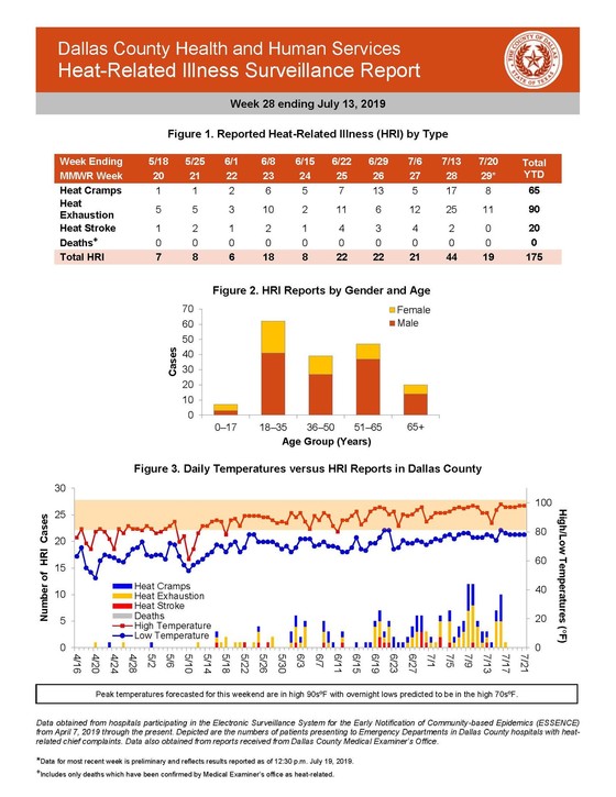 Heat Related Illness Report Week 28