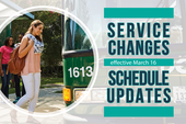 March 2020 service changes