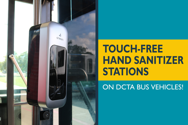 Touchless Hand Sanitizer Dispenser on a Bus