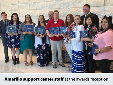 Photo of Amarillo Support Center staff at the awards ceremony
