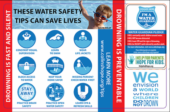 Colin's Hope Water Safety Card