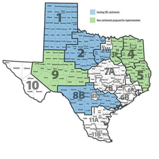 Existing CBC map by regions
