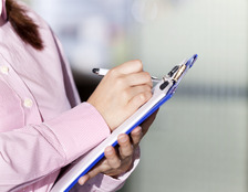 woman with a clipboard