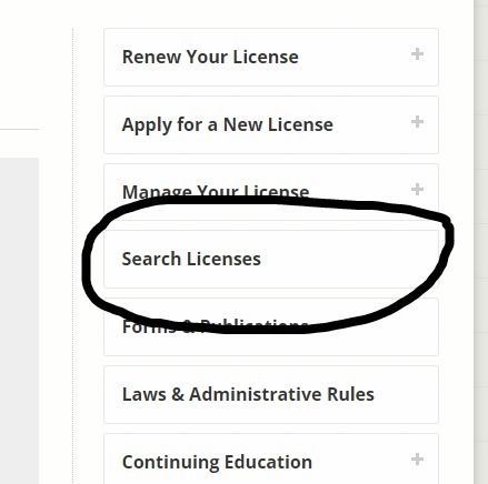 search licenses