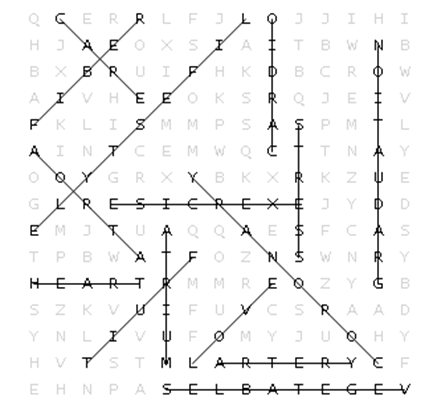 Feb. Word Search Answer Key