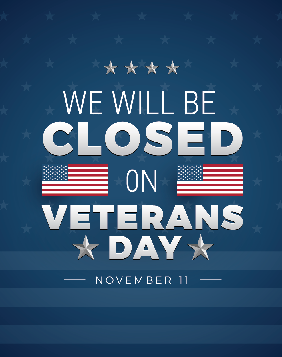 Veterans Day Closure Notice