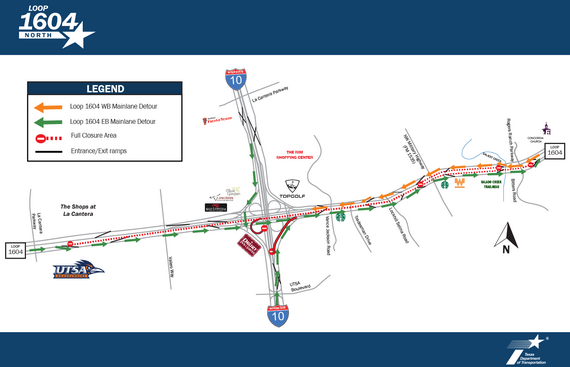 TxDOT to close two major ramps on Loop 1604 through this summer for  construction