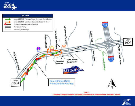 Loop 1604 North Expansion Project | Ramp Closures: Kyle Seale Pkwy ...