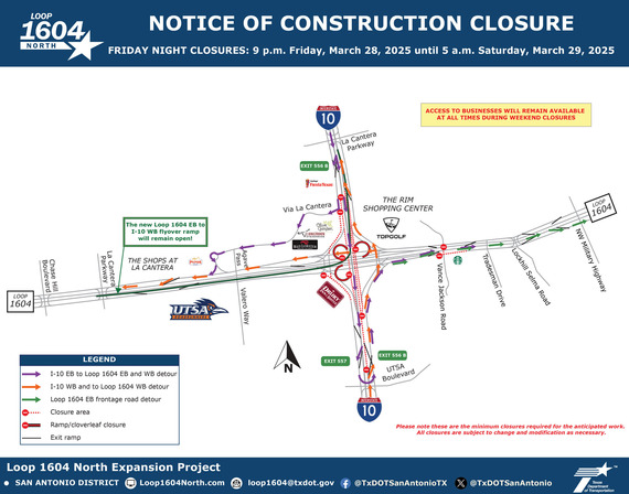 Loop 1604 North Expansion Project | Weekend Closures (3/28
