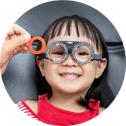 young girl eye exam vision
