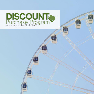 Ferris wheel in the sky. Discount Purchase Program (DPP) administered by Beneplace.