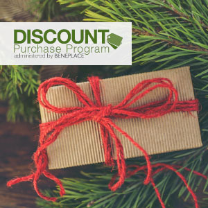 Christmas gift on pine tree Discount Purchase Program (DPP) administered by beneplace