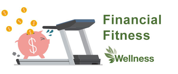 piggy bank running on a treadmill financial fitness 