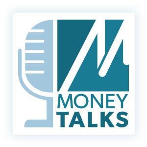 Money Talks podcast logo with microphone illustration