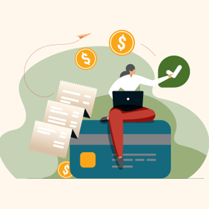 300x300 woman credit card debt graphic