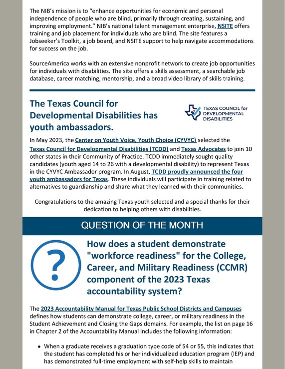 Texas Transition winter newsletter