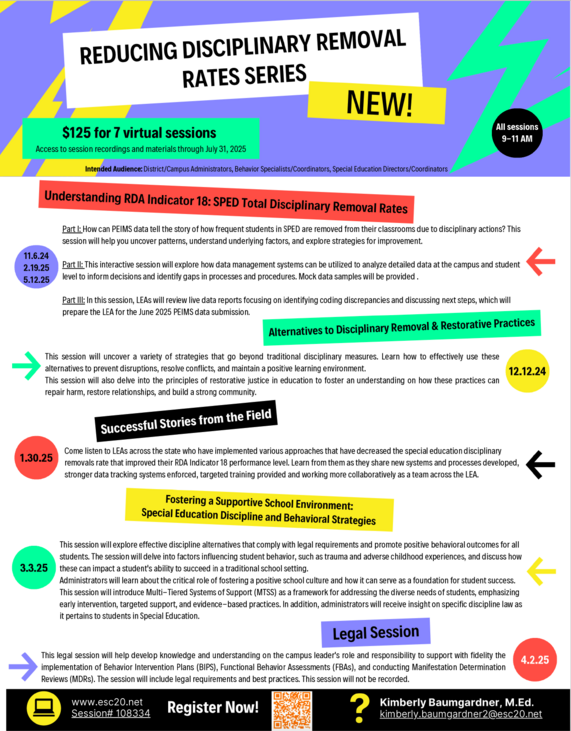 Reducing Disciplinary Removal Rates flyer