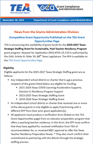 Texas Strategic Staffing Grant