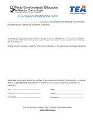 TEA Course work form