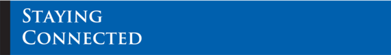 Staying Connected on a blue banner