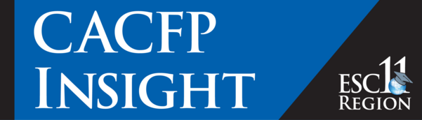 CACFP Insight on a blue banner with an ESC Region 11 logo to the right