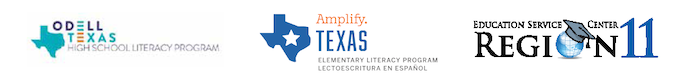 Logos for Odell Texas, Amplify. Texas, and ESC Region 11