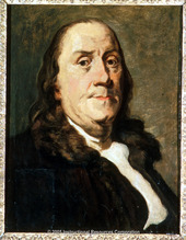Benjamin Franklin (1706-1790) in a portrait painted by the French artist Joseph Siffred Duplessis in 1779