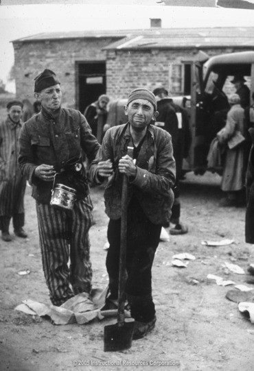 This prisoner, one of the first to be freed from Wobbelin, a concentration camp near Berlin, is overcome and bursts into tears.