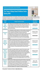 TX College Board Webinar Series Spring 2025