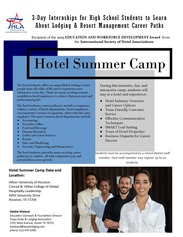 Lodging and Resort Management Hotel Summer Camp Flyer