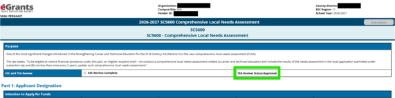 CLNA eGrants Image - Approved Status