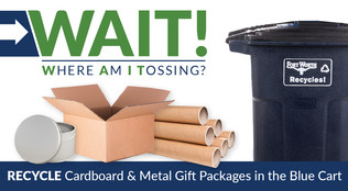 Recycle Holiday cardboard and metal!