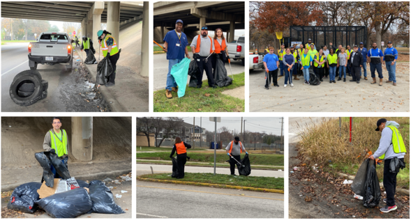 Volunteers cleaned up litter in the Carter-Riverside neighborhood.