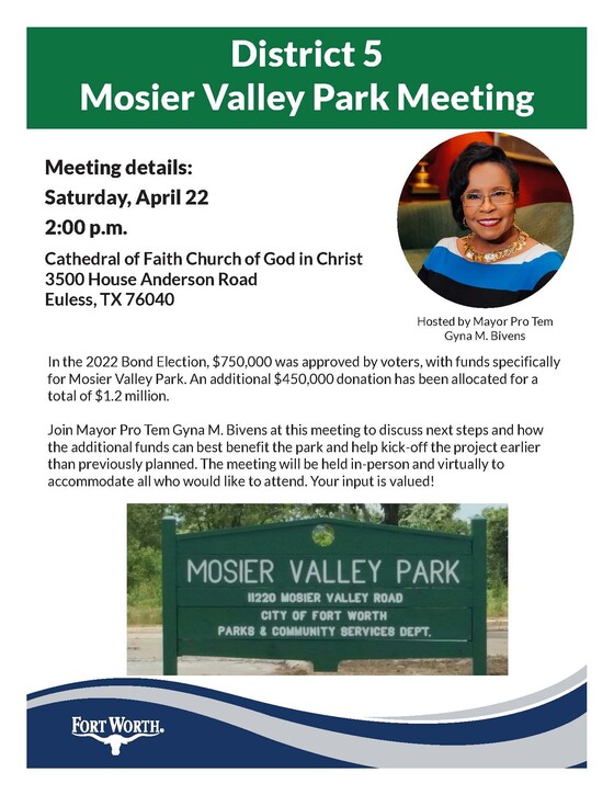 Mosier Valley Park Meeting This Saturday