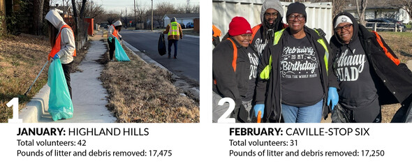 Participants in the special litter cleanups