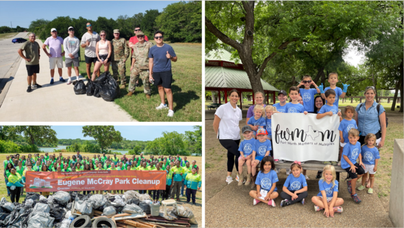 Volunteers remove litter from multiple city parks in June.