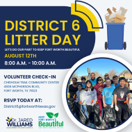 Join volunteers in District 6 for Litter Day with Dr. J!