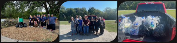 Volunteers removed a total of 718 pounds of litter from Quanah Parker Park and Gateway Park.