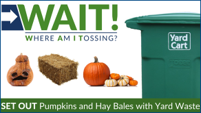 Add pumpkins and hay bales to your yard waste collection.
