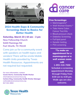 Cancer Care Services Event Flyer