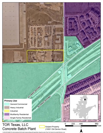 map proposed concrete plant