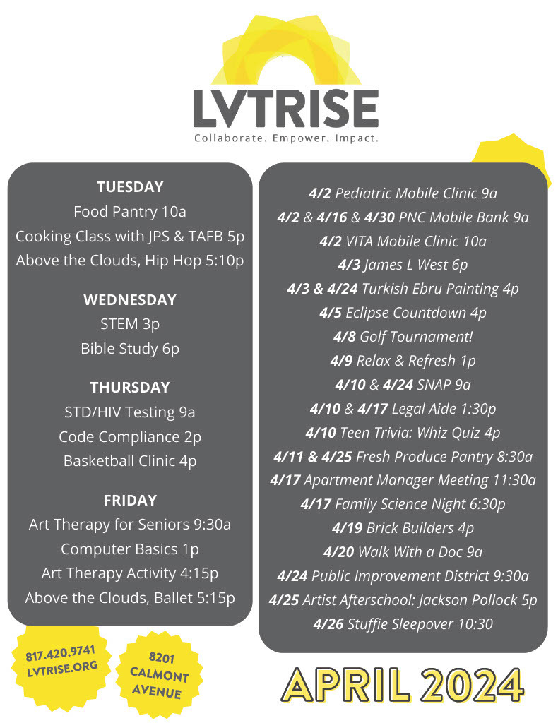 LVT Rise Events April 2024