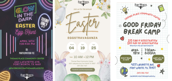 Thomas Place Community Center Events April 2025