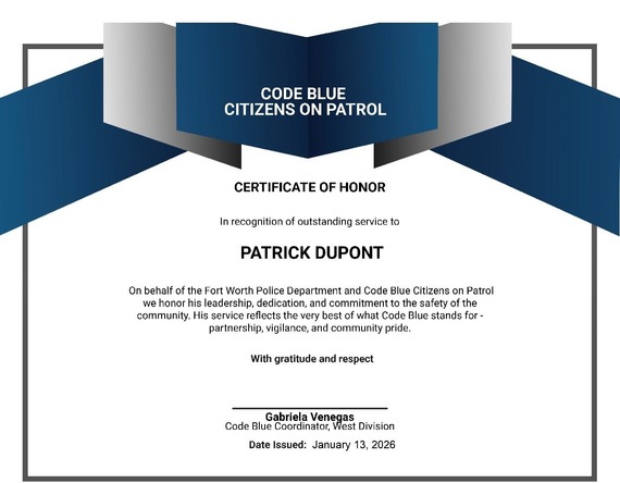 Service Pin Ceremony 011326 Dupont Certificate