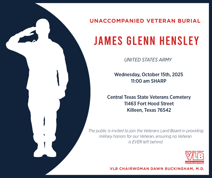 Unaccompanied Veteran Burial for U.S. Army Veteran James Glenn Hensley