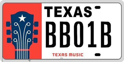 Texas Music license plate