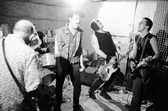 Poison 13 rehearsing in the garage