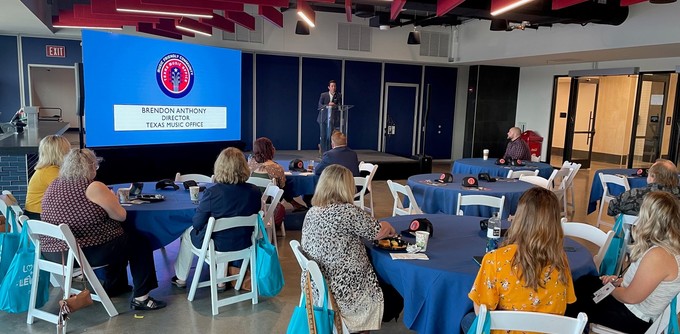 Brendon speaking at Texas Sounds & Cities 2021
