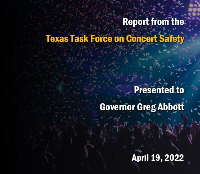 Texas Task Force on Concert Safety Report - cover page