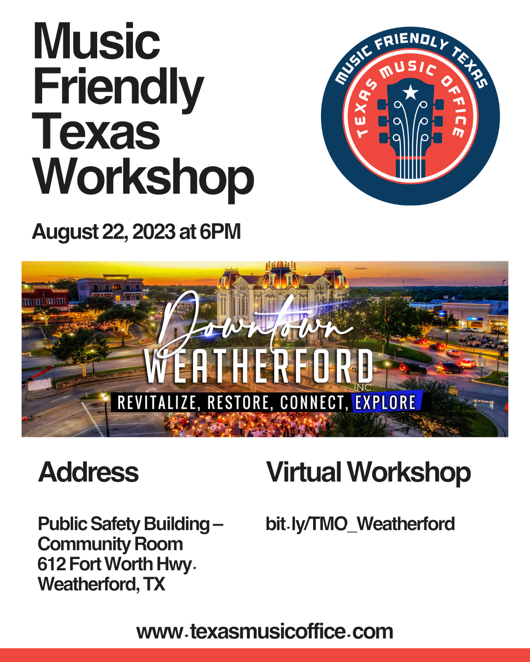 Weatherford Music Friendly Texas Community Workshop